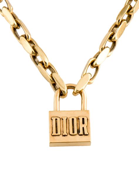 padlock necklace dior|christian dior lock necklace.